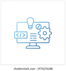 Software Platform Gradient Icon. Programming Environment. Platform For Creating New Operating Systems. New Idea.Isolated Vector Illustration.Suitable To Banners, Mobile Apps And Presentation