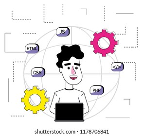 Software programmer cartoon