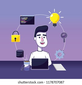 Software programmer cartoon
