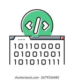 software programming code color icon vector. software programming code sign. isolated symbol illustration