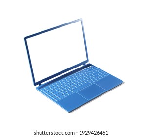 Software, programming concept, web development. Aluminium laptop with blank screen and new design. Laptop company network. Technology process of Software development