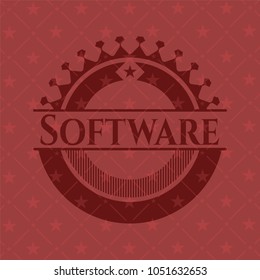 Software realistic red emblem