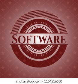 Software red emblem. Retro