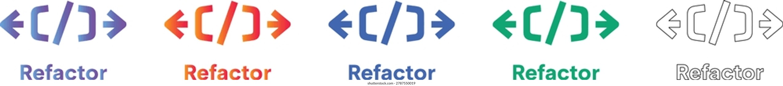 Software Refactor Coding Syntax Icons Set vol 632