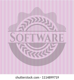 Software retro pink emblem