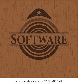 Software retro wood emblem