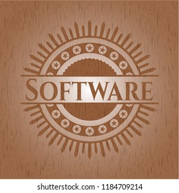 Software retro wood emblem