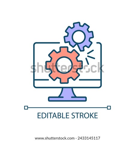 Software RGB color icon. Computer settings. Operating system adjustment. Processing information. Program upgrade. Isolated vector illustration. Simple filled line drawing. Editable stroke