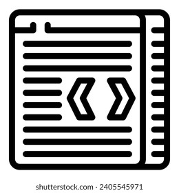 Software script icon outline vector. Program coding instructions. Programming language command