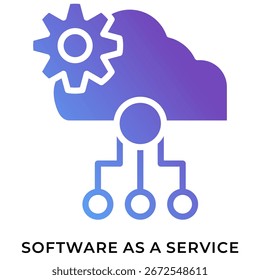 Icono de glifo de degradado de software como servicio