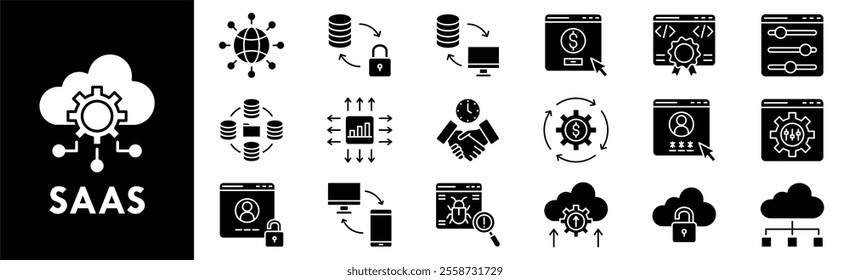 Software as a Service icon collection set. Containing design software, service, technology, business, digital, internet