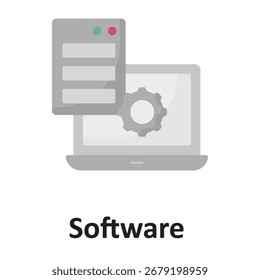 Ícone de vetor de configuração de software que pode facilmente modificar ou editar

