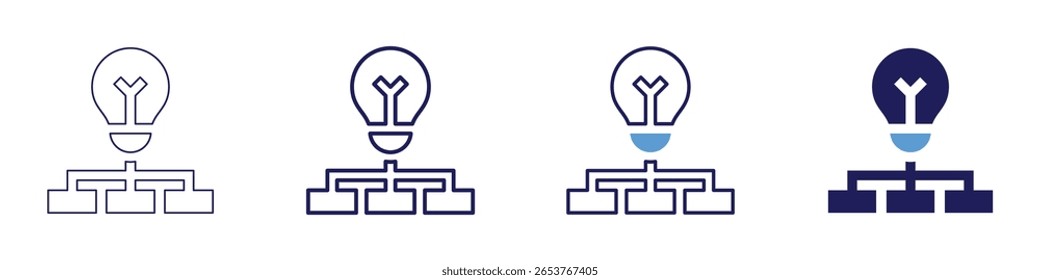 Software solution icon in 4 different styles. Thin Line, Line, Bold Line, Duotone. Duotone style. Editable stroke.