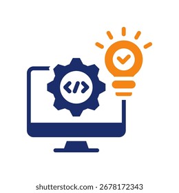 Software Solutions Icon color glyph Vector Illustration