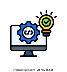 Software Solutions Icon Lineal Color Vector Illustration