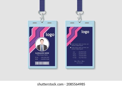 Software Staff ID Card Vector Design. Flat Identity Card Design Vector Illustration