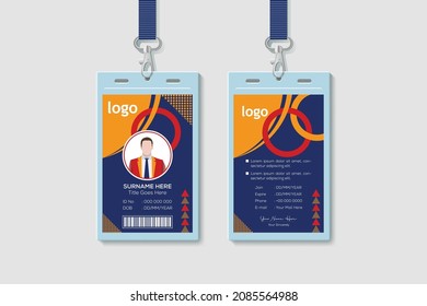 Diseño de vectores de tarjetas de identificación de personal de software. Ilustración vectorial de diseño de tarjeta de identidad plana