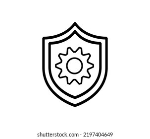 Software and  system line icon. System update and protection vector. gear icon. Editable Vector Illustration.