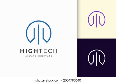 Software or technology logo in abstract line shape