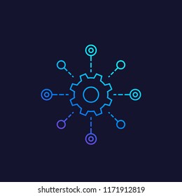 Software Testing Automation System Vector Line Icon