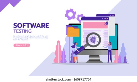 Software Testing concept. Business People character vector design. For landing page, web, poster, banner, flyer and greeting card.