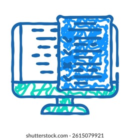 software testing doodle icon sketch vector. software testing sign. isolated symbol illustration