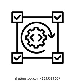 Software Testing Icon Line Vector Illustration