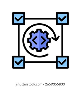 Software Testing Icon Lineal Color Vector Illustration
