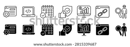 Software testing icon set. contain application and approach vector illustration concept