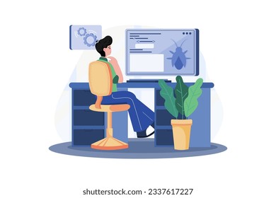 Software Testing Illustration concept. A flat illustration isolated on white background