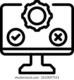 software testing line icon illustration vector