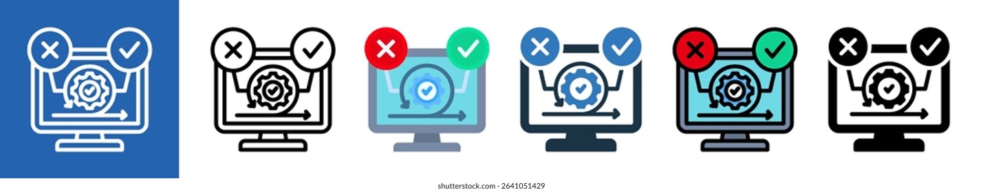 Software Testing multiple icon style vector illustration