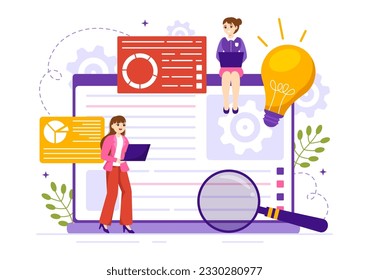 Software Testing Vector Illustration with Application Engineering, Debugging Development Process, Programming and Coding in Hand Drawn Templates