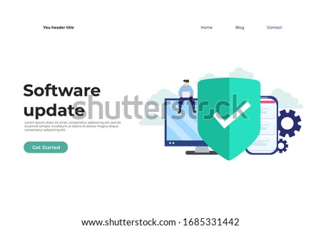 Software update concept illustration concept for web landing page template, banner, and presentation