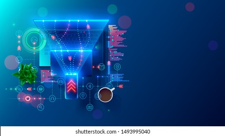 Software-Update-Konzept. Programmierung, Optimierung, Web-App oder Website. Testtechnik, Debugger-Code der Layoutprogrammschnittstelle. Coding-Prozess für mobile Geräte und Desktop-Computer.