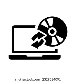 Software Update Flat Black Icon Isolate On White Background Vector Illustration | Seo Icons
