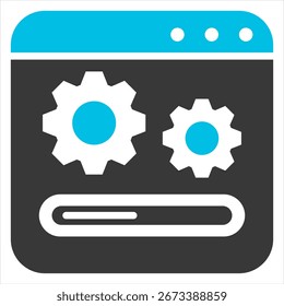 Software Update Glyph Blue Grey Single Icon Illustration