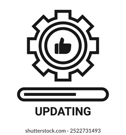 Icono de Actualizar de software, Símbolo de Actualizar de computadora y teléfono móvil, Instalación de aplicaciones, Signo de software de Actualizar, Vector e ilustración de Actualizar de sistema