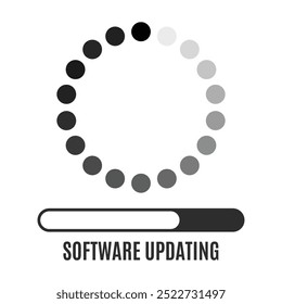 Icono de Actualizar de software, Símbolo de Actualizar de computadora y teléfono móvil, Instalación de aplicaciones, Signo de software de Actualizar, Vector e ilustración de Actualizar de sistema