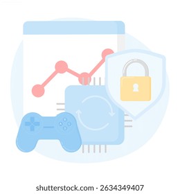 Software updates for improved performance and data security on computers. Software update notification concept.