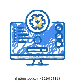 software updates repair computer doodle icon sketch vector. software updates repair computer sign. isolated symbol illustration