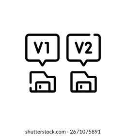 Ilustração vetorial de software de ícones de atualização de versão, perfeito para desenvolvimento, lançamento e temas de atualização de tecnologia