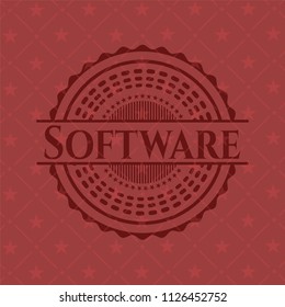  Software vintage red emblem