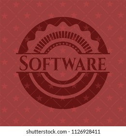 Software vintage red emblem