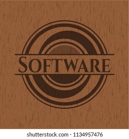 Software vintage wooden emblem