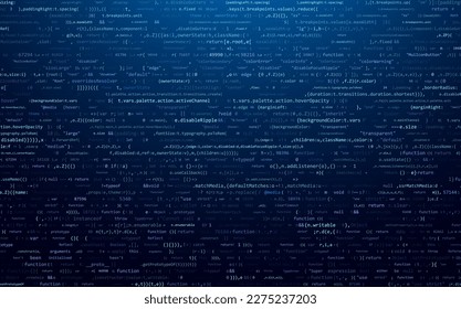 Software Web Developer Programming Code. Javascript and CSS Abstract Computer Script - Random Parts of Program Code. Vector Illustration. Learn Programming Framework Concept.