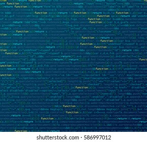 Software / Web Developer Programming Code.Javascript  Abstract Computer Script - Random Parts of Program Code. Vector Illustration.