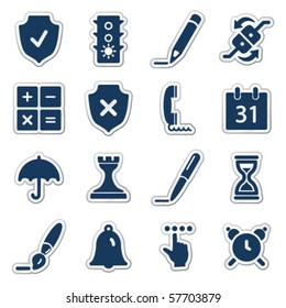 Software web icons, navy sticker series