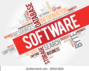 Software word cloud, business concept