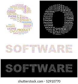 SOFTWARE. Word collage. Vector illustration.